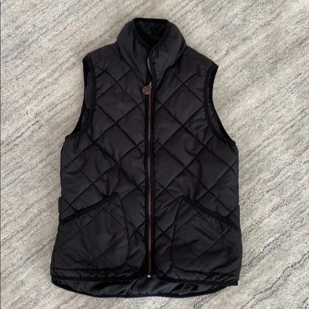 Black quilted puffer vest